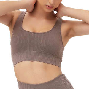 Conjunto de ropa de gimnasio de 2 piezas para mujer, respetuoso con el medio ambiente, logotipo personalizado, sujetador de Yoga, mallas, equipo deportivo transpirable, ligero, sólido - Product Image 4