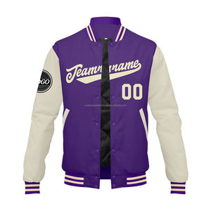 Custom Wool and Leather Varsity <b>Bomber</b> <b>Jacket</b> MCACVJ17 with Embroidered Logo and Stand Collar Custom Varsity <b>Jacket</b> - Product Image 2