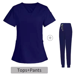 2024 logo personnalisé tissé imperméable spandex infirmière hôpital gommages costume hauts ensembles de soins infirmiers uniformes d'hôpital médical pour les femmes - Product Image 5