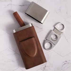 <span class=keywords><strong>Estuche</strong></span> de Piel Sintética para Cigarros al por Mayor, Humidor de Cigarros de Alta Calidad de Acero Inoxidable, Colorido y Grabable con Láser - Product Image 5