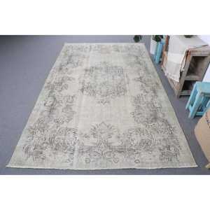พรมตุรกี 5.3x9.2 ฟุต (163x279 ซม.) สีเทาลายจุด พรมวินเทจ - Product Image 1