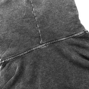 2025 New Style Unisex Heavyweight Distressed Embroidery Cut Sew Zipper Hoodie Custom Logo Acid Wash Vintage Patch 100% Cotton - Product Image 3