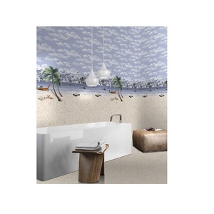 กระเบื้องภายในเคลือบเซรามิกพิมพ์ลายปลาโลมา3D ขนาด300X450มม. ฟังก์ชันไฟร์บริคสำหรับพื้นผนังห้องครัวห้องน้ำ - Product Image 2