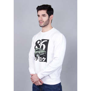 Custom logo Men's RODNEY 100% Cotton Fleece Crewneck Sweatshirt Size XXS-6XL Anti-Wrinkle Screen <b>Printed</b> Solid Pattern - Product Image 2