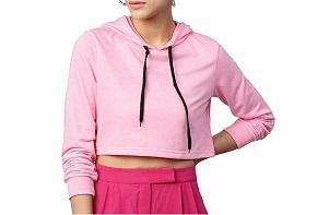 Haute qualité 100% coton Polyester polaire haut court à capuche pour les femmes stimulant la confiance avant pour l'hiver Service OEM disponible - Product Image 4