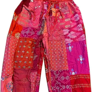 Pijama de rayón con estampado bohemio para mujer, pantalones de salón informales elásticos de cintura media, pijama de rayón transpirable - Product Image 1