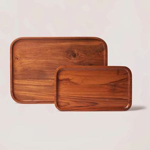 Handcrafted Elegant Eco-Friendly Wooden Food Serving Tray <b>Disposable</b> Natural Wood <b>Platter</b> - Product Image 3