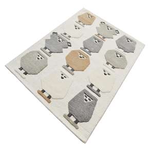 Alfombra Moderna Hecha a Mano de Lana para Adultos, Ecológica, Antideslizante, Apta para Mascotas, Lavable - Product Image 3