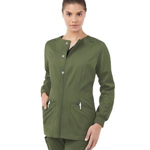 Nouveau concepteur clinique dentaire élégant Spandex doux extensible poche à glissière unisexe survêtement gommage veste hôpital uniforme vêtements - Product Image 4