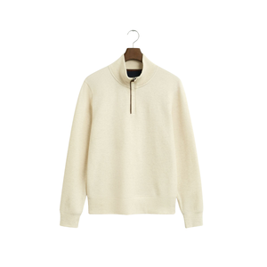 Sweat-shirt à fermeture éclair beige unisexe, tissu doux, pull décontracté, élégant, manches longues, confortable, tendance, sweat-shirt à fermeture éclair confortable - Product Image 1