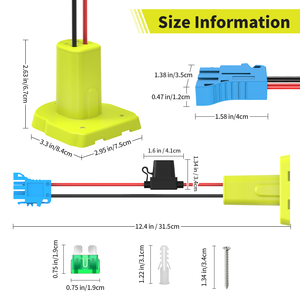 Power Wheel Batterie DC-Stecker Upgrade-Kit Kompatibel mit Ryobi 18V und Peg Perego Aufsitz-Autos - Product Image 4