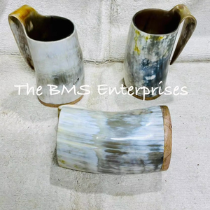 Best Quality 8\" Long Viking Drinking Horn <b>Mug</b> with Colorful Wooden Base 35-40oz Capacity White Wine <b>Glass</b> for Party Occasions - Product Image 2