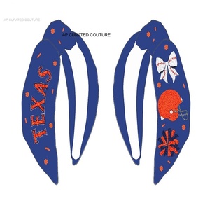 2025 New Latest Design Cotton Hand Embroidered Beaded Hair Bands from India Girls Party Wear <b>Headbands</b> - Product Image 5