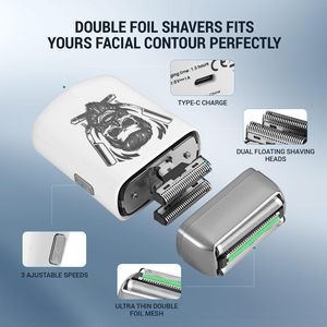 Kit de tondeuses à cheveux professionnelles, batterie 2500 mAh, lame en céramique en forme de T, étanche IPX7, rasoirs électriques, cadeaux pour barbiers - Product Image 6