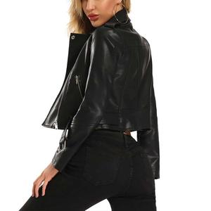 Chaqueta de cuero genuino de piel nueva para mujer moderna Premium Slim Fit con cremallera personajes de Halloween chaqueta de cuero genuino - Product Image 6