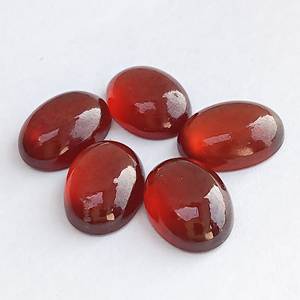 โกเมนเฮสโซไนต์ธรรมชาติ100% ทรงรีสีแดงทรงหลวมขนาดสอบเทียบสำหรับทำเครื่องประดับแฮนด์เมดขายจำนวนมาก100ชิ้น - Product Image 2