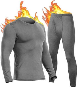 <b>Mens</b> Navy Nylon/Cotton <b>Thermal</b> Underwear Sets & Long Johns Fleece Sweat Quick Drying Base Layer 2-Piece All Seasons - Product Image 5