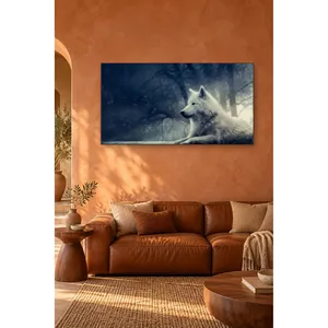 Impression sur toile de l'ogre blanc couché dans la forêt brumeuse - Product Image 1