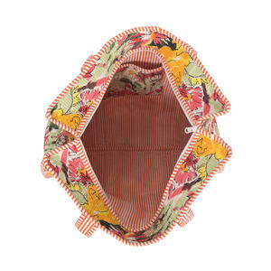 Bolso de mano de algodón ecológico para mujer, bolso de hombro, bolso de compras con bolsillos con cremallera - Product Image 5