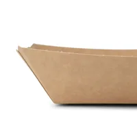 Barquettes carrées pour snacks en carton brun enduit, 800 ml, 21,5 x 16 x 5,5 cm, biodégradables et compostables - 500 pcs/carton