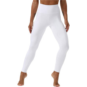 Mallas de verano de tela de punto transpirables supersuaves hechas a medida de OEM para mujer, cintura blanca alta cosida - Product Image 4