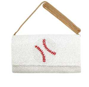Sac de soirée sur le thème des sports de baseball Sac à main à bandoulière avec chaîne - Product Image 3