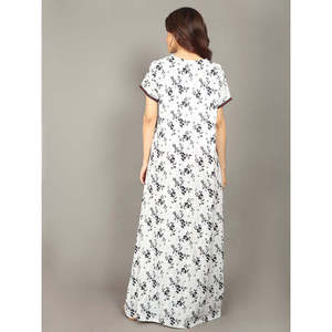 Evolove – Nuisette longue en viscose Liva pour femme, avec poches, super douce et confortable, en popeline tissée, boutonnée, fermeture à cordon, demi-tenue 3 pièces - Product Image 5