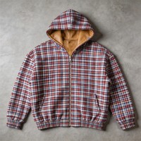 Hoodie unisexe personnalisé par le fabricant, double couche en flanelle, coupe ample et carrée, réversible avec fermeture éclair, en tricot gaufré, respirant pour l'hiver