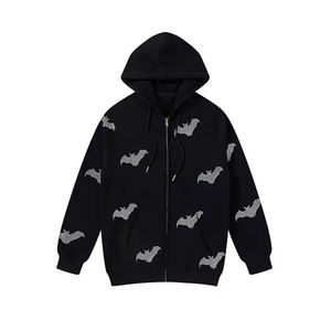 Última moda de alta calidad suéter de gran tamaño al por mayor de los hombres sudaderas con capucha de diamantes de imitación con 100% de algodón hecho ropa casual hombres sudaderas con capucha - Product Image 1