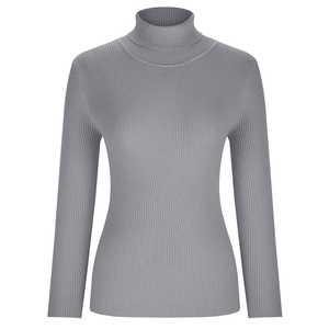 Pull en maille à col roulé uni pour femme, de haute qualité, vente chaude, doux, respirant, extensible, pour un style décontracté d'hiver, logo - Product Image 5