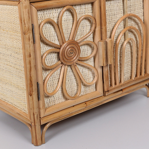 Gabinete de ratán natural sostenible | Armario tejido hecho a mano con puertas | Muebles de almacenamiento ecológicos seguros y modernos para dormitorio - Product Image 4
