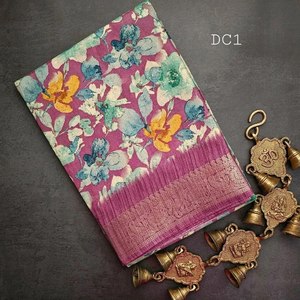 Beaux saris avec une belle impression avec un pallu attrayant - Product Image 5