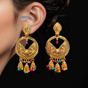 Juego de Aretes de Calidad de Exportación 100% con Baño de Oro de 22 Quilates, Estilo Jhumka, Joyería para Mujer, Usado por Exportadores Indios - Product Image 2