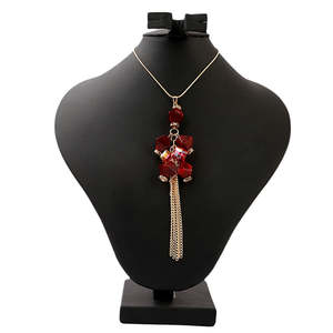 ลูกปัดมาลัยยาวสำหรับผู้หญิง - สีน้ำตาลแดง - Product Image 1