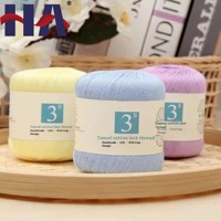 50g 3 plis 3 # dentelle de fil de coton mélangé acrylique 48 couleurs pour tricoter à la main motif teint