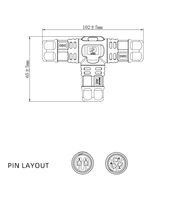 Connecteur en T étanche IP67, 3 voies, raccord fileté, séparateur de câbles, système de distribution d'alimentation pour éclairage LED extérieur