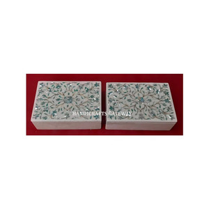 Bagues de mariage Couple Cadeau But Et Bijoux Présentoir Utilisation Pour Marbre Blanc Vert Nacre Incrustation Bijoux Boîte De Rangement - Product Image 1