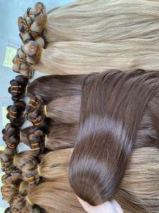 Hot dell Double dessiné couleur rouge pointe plate extension de cheveux cheveux humains non transformés 100% cheveux vietnamiens bruts prix de gros - Product Image 6