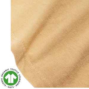 <b>Men</b> Organic Crew Tee Pale <b>Yellow</b>, 4.3 oz Jersey, Flexible and Lightweight with a Ribbed Collar - Product Image 3