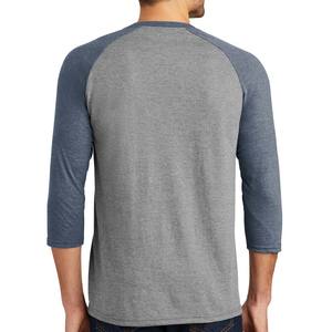 Camiseta raglán de cuello redondo de manga corta para hombre con ajuste holgado personalizado transpirable - Product Image 2