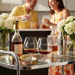 Copas de Vino de Cristal Soplado a Mano, Copas de Coñac de Cristal Grabadas Personalizadas para Sherry, Whisky, Licor, Estilo Vintage, Capacidad de 31.2 oz - Product Image 3