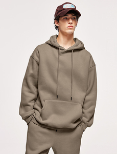 Vente en gros de sweats à capuche unisexes en molleton 100% coton 380g, coupe classique, impression numérique hiver, uni, 45 couleurs - Product Image 2