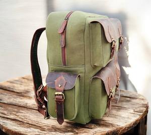 Sac à dos de luxe en cuir et toile de qualité supérieure, écologique, léger, durable, grande capacité, pour les voyages, l'école, la randonnée, les aventures en plein air - Product Image 4