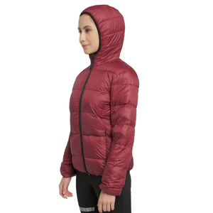 Veste matelassée en toile épaisse et chaude d'hiver avec fermeture éclair, poches, col à capuche, manches longues, respirante, coupe-vent - Product Image 2
