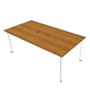 โต๊ะประชุมทรงวงรีไม้ไผ่รุ่น BFOB015-Modern ขนาด 200x100 ซม. พร้อมขาเหล็กประกอบสำเร็จ สำหรับใช้ในสำนักงานหรือโรงแรม - Product Image 1