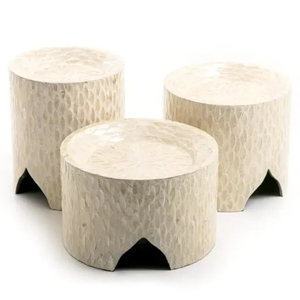 Plateau de serveur de chocolat fait à la main MOP Work Lot de 3 incrustations bleues idéales pour les supports de gâteaux de mariage de la plus haute qualité d'Inde - Product Image 6