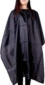 Cape de salon noire avec logo personnalisé en gros Cape de barbier en polyester Tablier Cape de coupe de cheveux professionnelle - Product Image 3