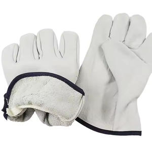 Gants de travail unisexes en cuir de vachette Gants de jardinage de sécurité de style uni pour un usage quotidien pour la conduite dans la cour - Product Image 6