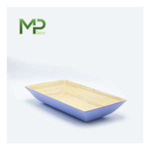 Plateau de service en bambou personnalisé écologique Plats de dîner en bois naturel Ensemble d'assiettes à dessert durables et durables - Product Image 2