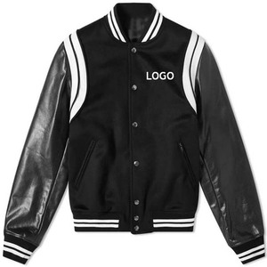 New 2026 Custom Chenille Embroidery Comfortable Letterman Leather Sleeve College <b>Baseball</b> <b>Jacket</b> <b>For</b> <b>Men</b> - Product Image 1